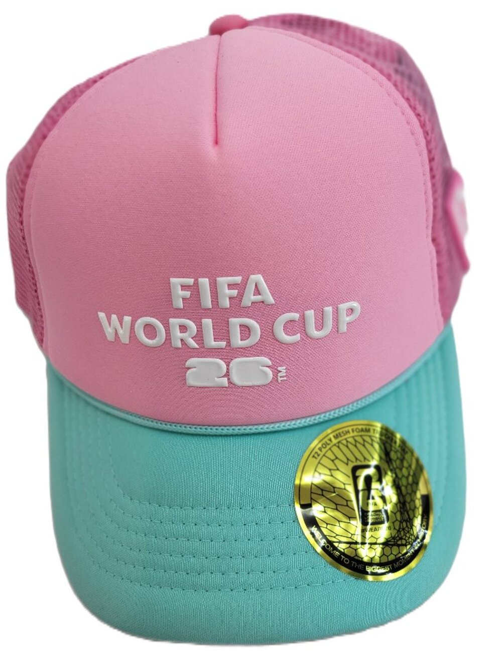 FIFA World Cup 26 Pink Aqua Foam Trucker Hat Snapback NWT Official FWC26